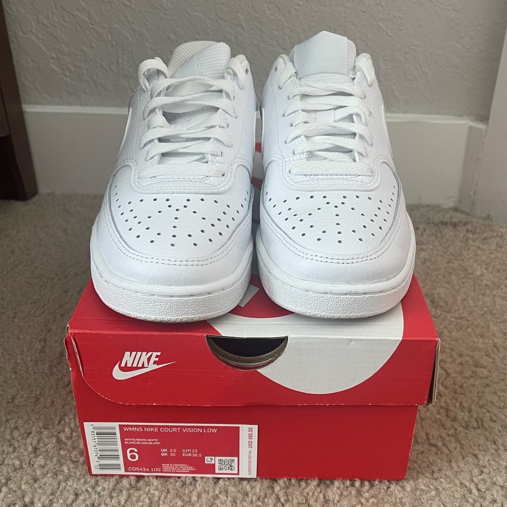 White Nike Court Vision Low Sneakers